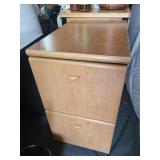 2-Drawer Wood File Cabinet on Casters