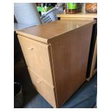 2-Drawer Wood File Cabinet on Casters