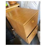 2-Drawer Wood File Cabinet on Casters