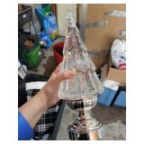 Christmas Decor Mixed Lot With Lighted Glitter Trees & Stockings