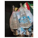 Christmas Decor Mixed Lot With Lighted Glitter Trees & Stockings
