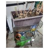 Mixed Planter Pot and Shelf Cart Lot