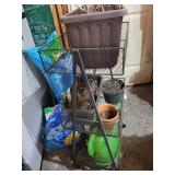 Mixed Planter Pot and Shelf Cart Lot