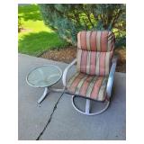 Patio Swivel Rocker Chair & Side Table Set- 2 chairs included