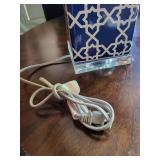 Decorative Blue Geometric Table Lamp With Shade