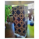 Decorative Blue Geometric Table Lamp With Shade