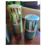 Home Decor Mixed Lot: Tray, Glass Planter, Candles & Dish