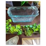 Home Decor Mixed Lot: Tray, Glass Planter, Candles & Dish