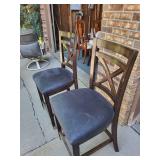 Set of 2 Cross-Back Dining Chairs With Upholstered Seats