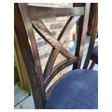Set of 2 Cross-Back Dining Chairs With Upholstered Seats