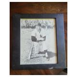 Signed Mickey Mantle Framed Yankees Photo