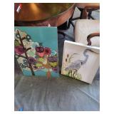 Decorative Owl and Heron Wall Art Set of 2