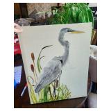 Decorative Owl and Heron Wall Art Set of 2