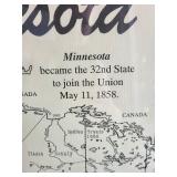 Framed Minnesota 1858 State Map Print