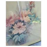 Framed Floral Wall Art Gold Tone Frame