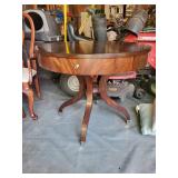 Ethan Allen Round Wood Table With Drawer