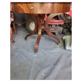 Ethan Allen Round Wood Table With Drawer