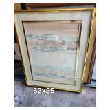 Framed Abstract Artwork 32 X 25