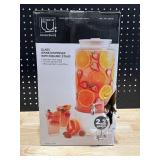 Glass Drink Dispenser with Ceramic Stand
