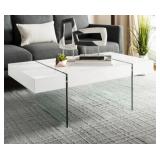 Jacob Rectangular Glass Leg Modern Coffee Table