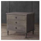 Lisabet 3 Drawer Wood Nightstand