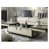 Safavieh Zoe Coffee Table Storage Trunk With Wine Rack Cream