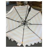 Maui Single Scallop Striped 9ft Crank Push Button Tilt Umbrella