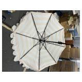 Maui Single Scallop Striped 9ft Crank Push Button Tilt Umbrella