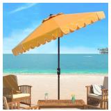 Venice Single Scallop 9ft Crank Outdoor Push Button Tilt Umbrella Auto Tilt Umbrella