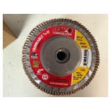 CGW Abrasives Flap Disc Ceramic Trimmable with Threaded Arbor 4-1/2x5/8-11 (10 Total)