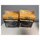 Two Farm and Ranch 15 Inch Replacement Tubes for Tire 15x6x6
