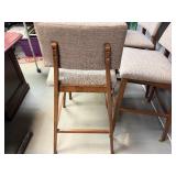 Set of Four Gray Upholstered Bar Height Stools