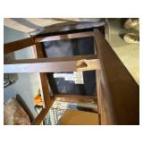 Set of Four Gray Upholstered Bar Height Stools