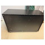 Black Media Cabinet 1 Drawer, 1 Door, 2 Cubbies 39.5W X 16D X 26T (No Key)