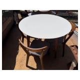 Round Table 43 1/2" With Four Upholstered Wooden Chairs