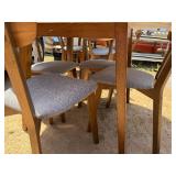 Round Table 43 1/2" With Four Upholstered Wooden Chairs