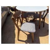 Round Table 43 1/2" With Four Upholstered Wooden Chairs