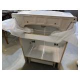 Magickwood Vanity White 3-Hole Porcelain Sink  26" X 17.25" X 34.5" With Mirror 31 1/4" X 22" X 1/2"