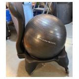 Balance Ball Chair with Pharmedoc Ball and Black Stabilizing Base