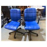 Pair of Matching Blue Office Chairs