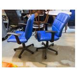 Pair of Matching Blue Office Chairs