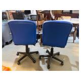 Pair of Matching Blue Office Chairs