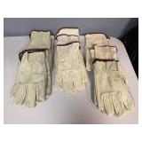 Leather Work Gloves Size L (8 Total Pairs)
