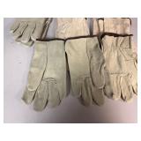 Leather Work Gloves Size L (8 Total Pairs)