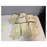 Leather Work Gloves Size L (8 Total Pairs)