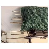 Green Plastic Fencing With posts (Roughly 35 feet) 3 Extra Posts