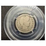 1908 S Silver Barber Quarter