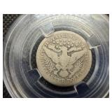 1908 S Silver Barber Quarter
