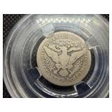 1908 S Silver Barber Quarter