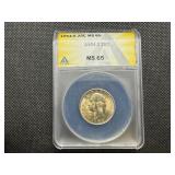 1954 S Silver Washington Quarter ANACS MS65